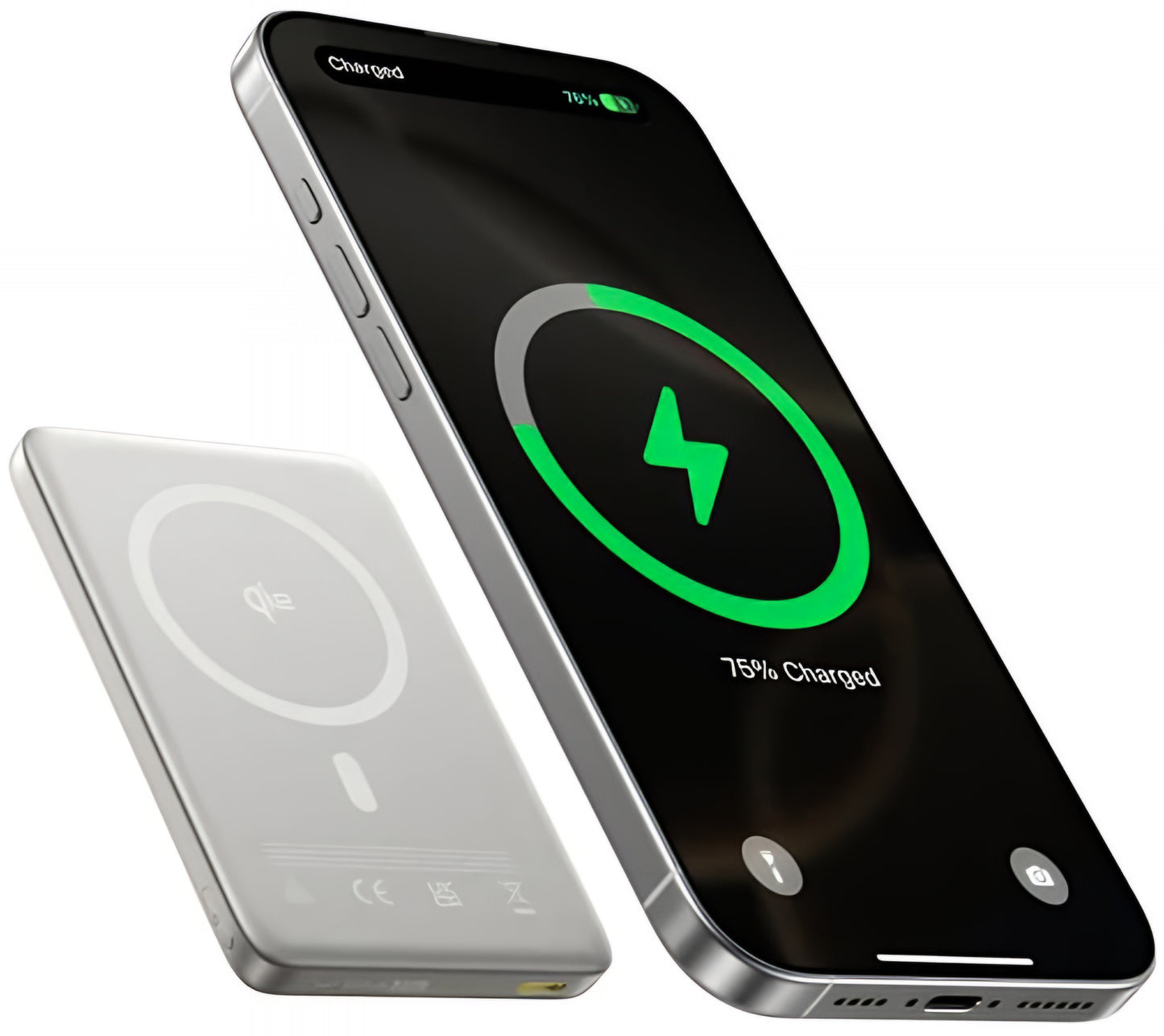 Baseus PicoGo AM41 Wireless External Battery, 10000mAh, 27W, PD + FQI, 1 x QI - 1 x USB-C, Beige E0027203