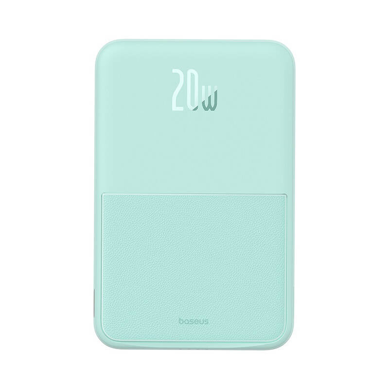 Baseus MagPro PPCXZ05 Wireless External Battery, 5000mAh, 20W, PD + FQI, 1 x QI - 1 x USB-C, Green P10064101333-00