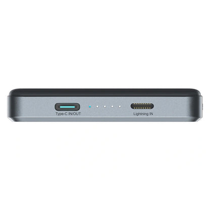 Joyroom JR-PBM08 Pro Wireless External Battery, 10000mAh, 22.5W, PD + FQI, 1 x QI - 2 x USB-C, Gray