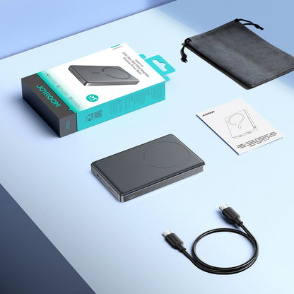 Joyroom JR-PBM08 Pro Wireless External Battery, 10000mAh, 22.5W, PD + FQI, 1 x QI - 2 x USB-C, Gray