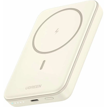 External Wireless Battery UGREEN PB561, 10000mAh, 20W, PD + FQI, 1 x QI - 1 x USB-C, Beige 