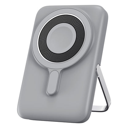 WiWu Wi-P018 Wireless External Battery, 10000mAh, 20W, PD + FQI, 1 x QI - 1 x USB-C, Gray