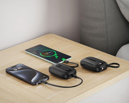 XO Design PR246 External Battery, 10000mAh, 22.5W, PD, 1 x Lightning - 2 x USB-C, Black