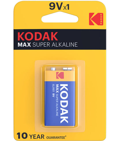 Kodak Max Alkaline Battery, 6LR61 (9V)
