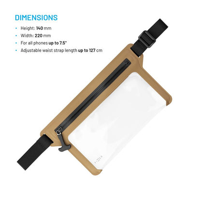 Waterproof Fixed Waist Bag, Universal, Beige