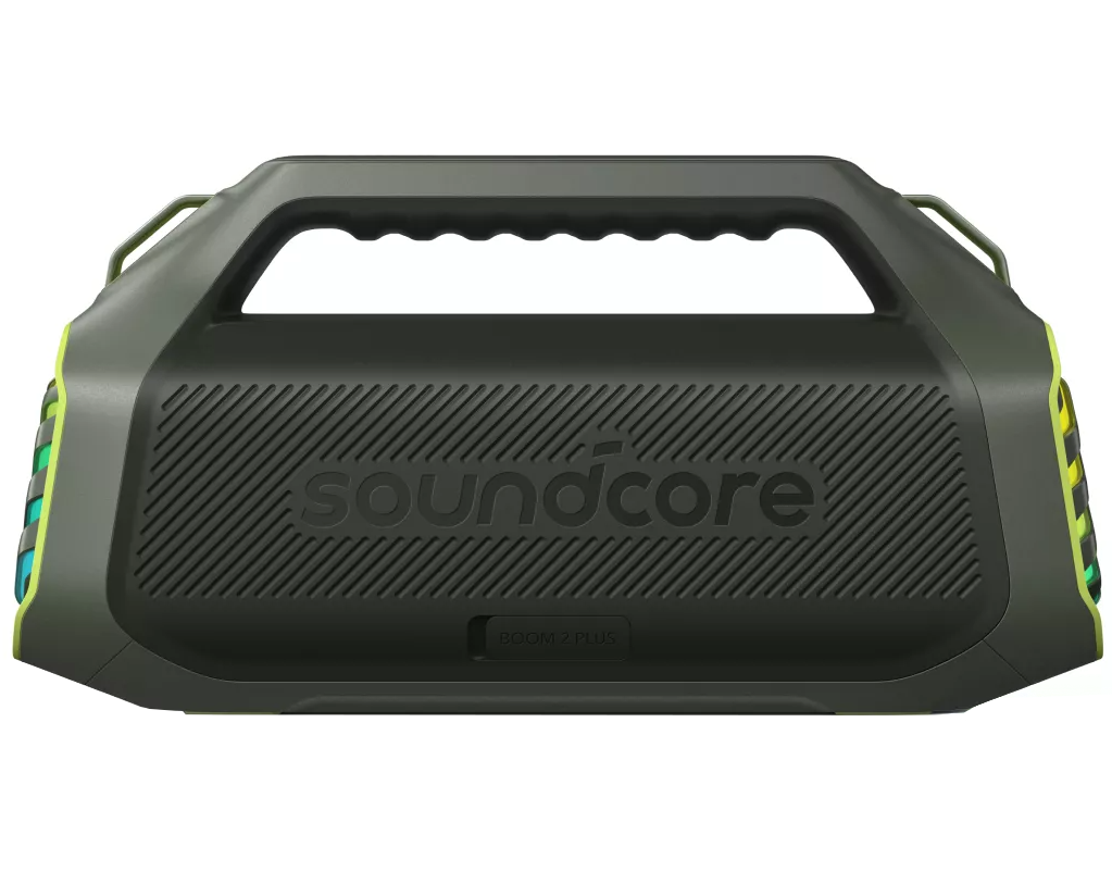 Anker SoundCore Boom 2 Plus New Version Portable Bluetooth Speaker, 140W, TWS, RGB, Waterproof, Green A3134062