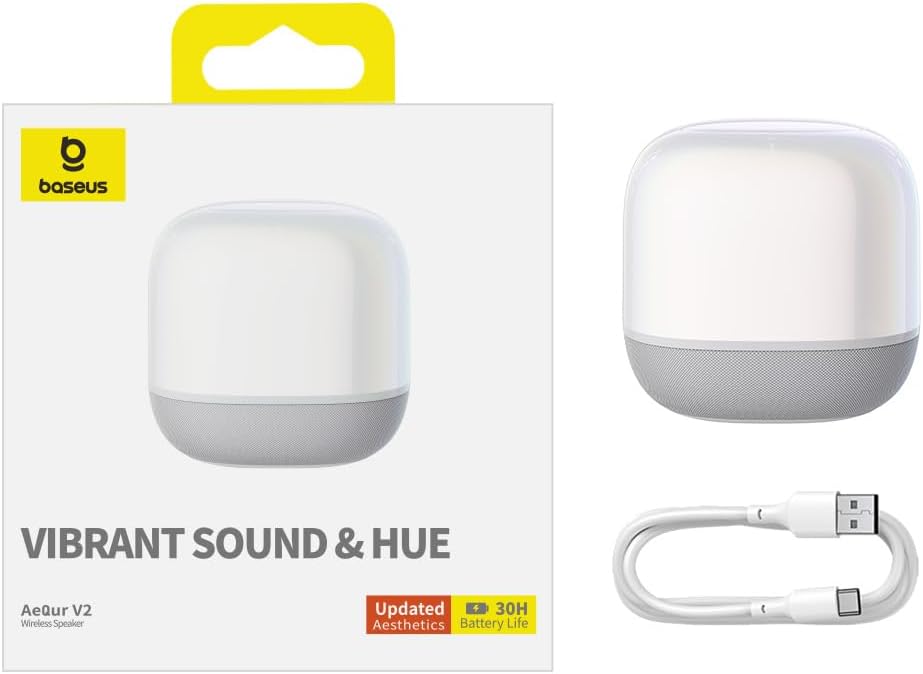Baseus AeQur V2 White Bluetooth Speaker