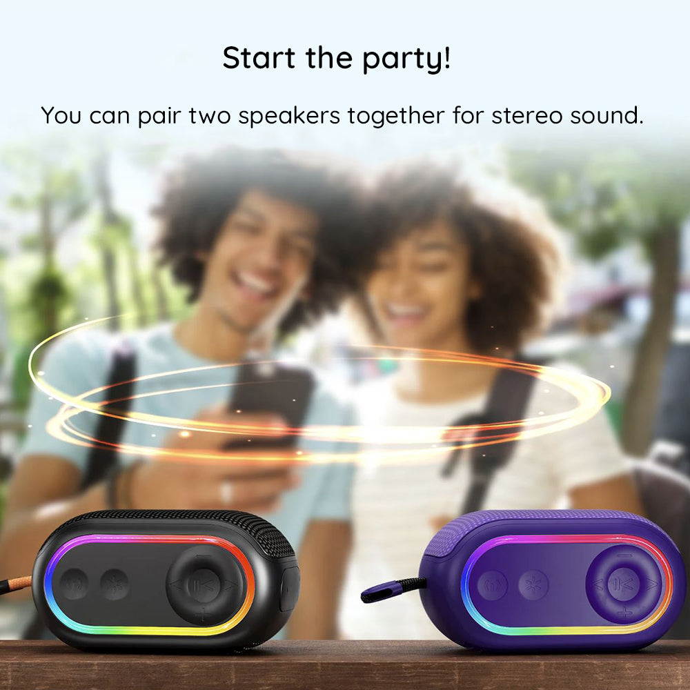 HAVIT SK809BT Portable Bluetooth Speaker, 7W, RGB, Waterproof, Purple