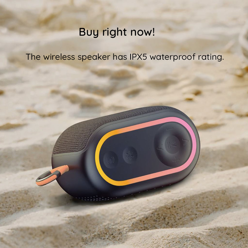 HAVIT SK809BT Portable Bluetooth Speaker, 7W, RGB, Waterproof, Black