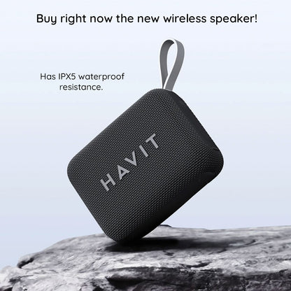 HAVIT SK874BT Portable Bluetooth Speaker, 8W, Waterproof, Black