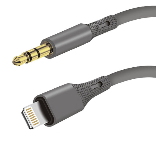 Lightning Audio Cable - 3.5mm Techsuit AC5 SoundFlex, 1m, Gray