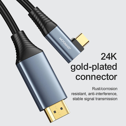 USB-C to HDMI Audio and Video Cable Joyroom SY-20C1 Angled, 2m, Gray