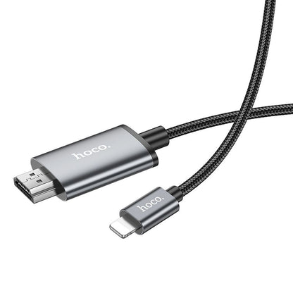 Lightning - HDMI Audio and Video Cable HOCO UA27, 2m, Gray