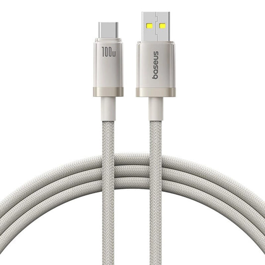 USB-A to USB-C Baseus Titanium Data and Charging Cable, 100W, 2m, Silver P10378102G21-02