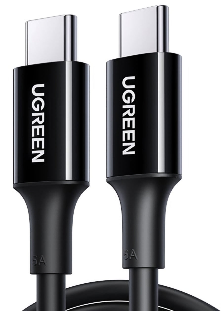 UGREEN US300 USB-C to USB-C Data and Charging Cable, 100W, 2m, Black