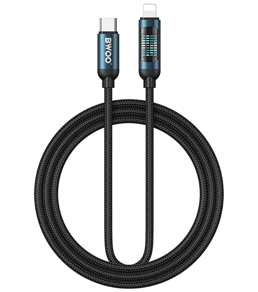 USB-C to Lightning Data and Charging Cable BWOO X305 Display, 27W, 1m, Black