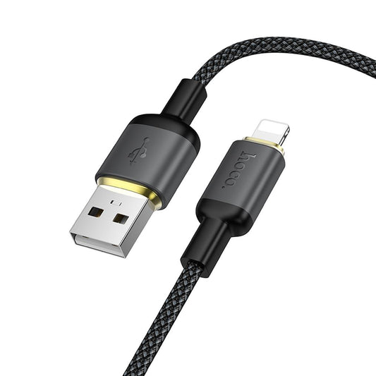 USB-A to Lightning Data and Charging Cable HOCO X128 Benefit, 12W, 1m, Black