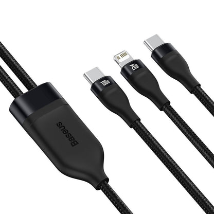 USB-C - Lightning / USB-C Baseus Flash Series 2in1 Data and Charging Cable, 100W, 1.2m, Black CA1T2-F01