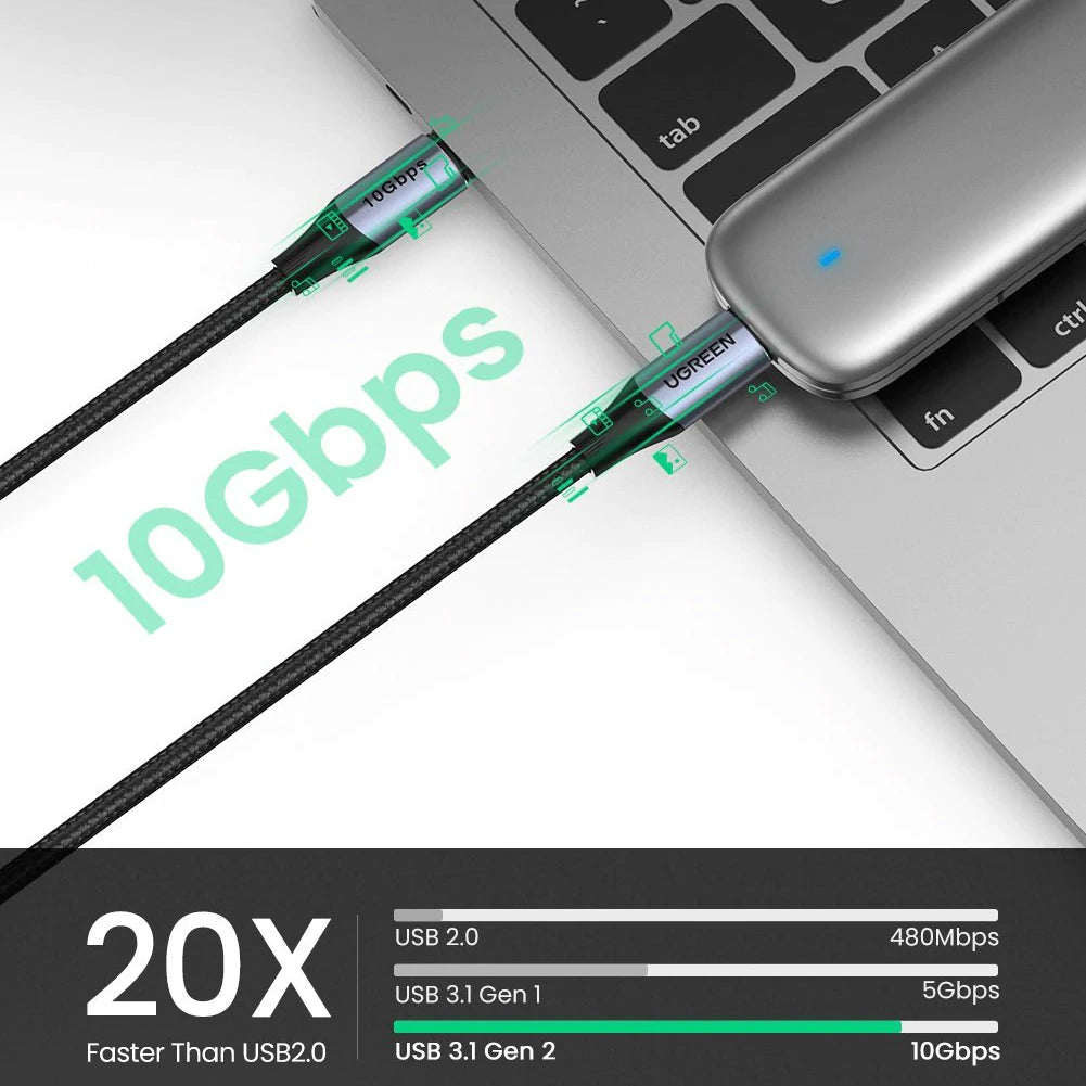 USB-C Data and Charging Cable - USB-C UGREEN US355, 100W, 1m, Black