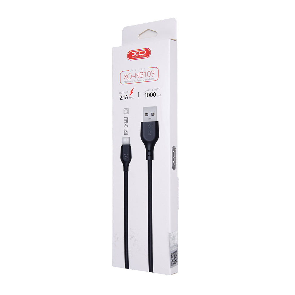 USB-A to USB-C Data and Charging Cable XO Design NB103, 18W, 1m, Black