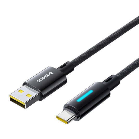 USB-A to USB-C Data and Charging Cable Baseus Lit Button Control, 100W, 2m, Black P10379002121-01