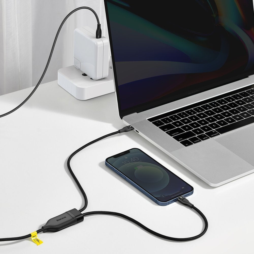 USB-C - Lightning / USB-C Baseus Flash Series 2in1 Data and Charging Cable, 100W, 1.2m, Black CA1T2-F01