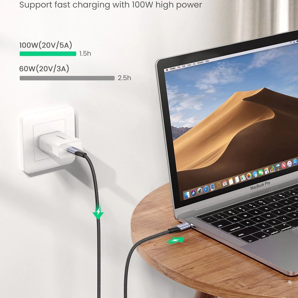 USB-C Data and Charging Cable - USB-C UGREEN US355, 100W, 1m, Black