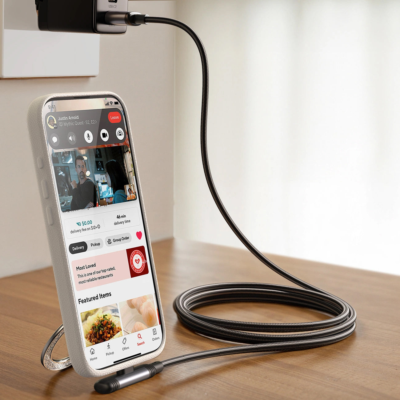 USB-C to Lightning Data and Charging Cable Joyroom S-A56 EnjoyX Angled, 30W, 1.2m, Black