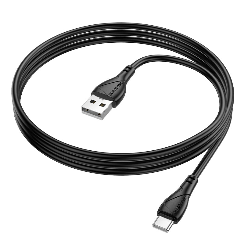 USB-A to USB-C Data and Charging Cable Borofone BX121 Energy, 18W, 1m, Black
