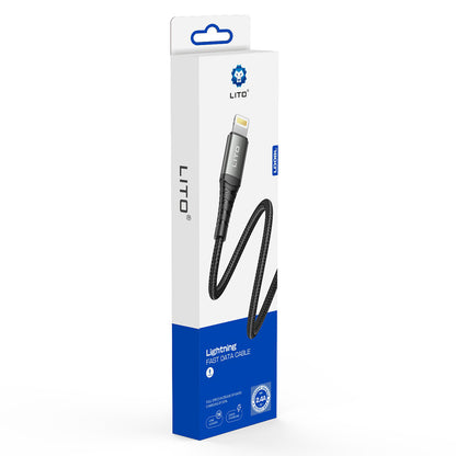 USB-A to Lightning Data and Charging Cable Lito LD22L, 18W, 2m, Black