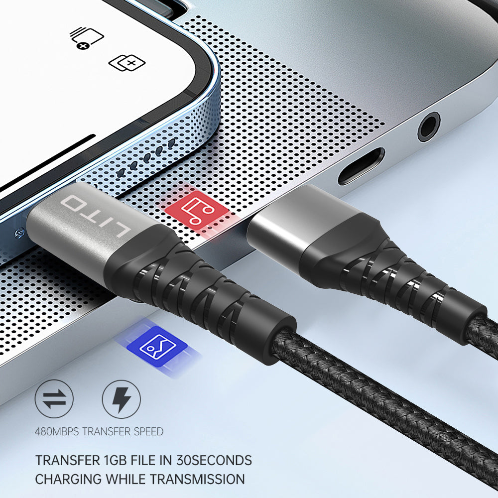 USB-A to microUSB Data and Charging Cable Lito LD08V, 18W, 1m, Black