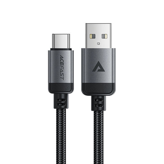 USB-A to USB-C Data and Charging Cable Acefast C20-04, 18W, 1.2m, Black