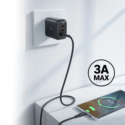 USB-A to USB-C Data and Charging Cable Acefast C3-03, 60W, 1.2m, White
