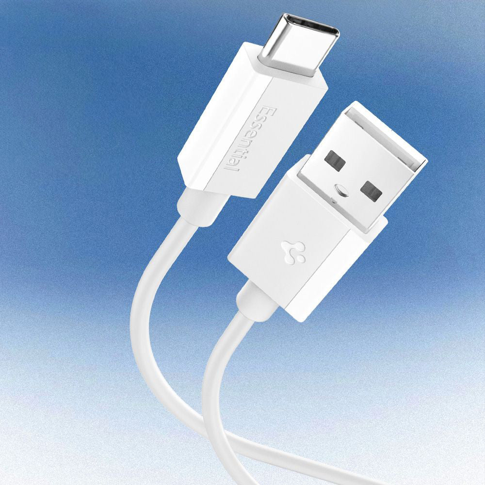 USB-A to USB-C Spigen Essential Data and Charging Cable, 60W, 2m, White ACA08716