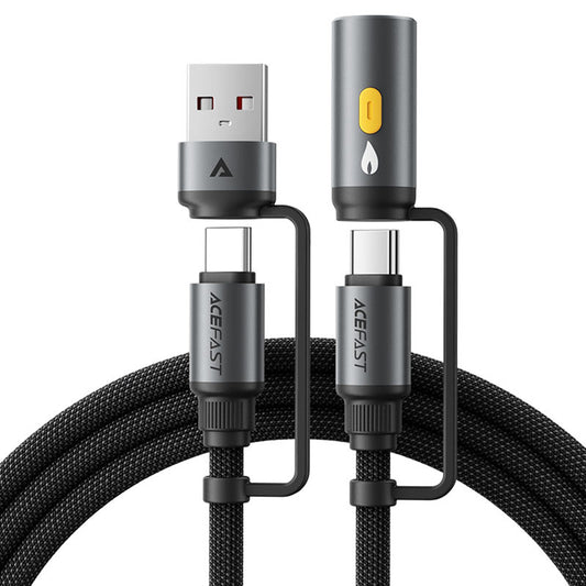 USB-C / USB-A Data and Charging Cable - USB-C / Acefast J6 Lighter, 60W, 1.2m, Black