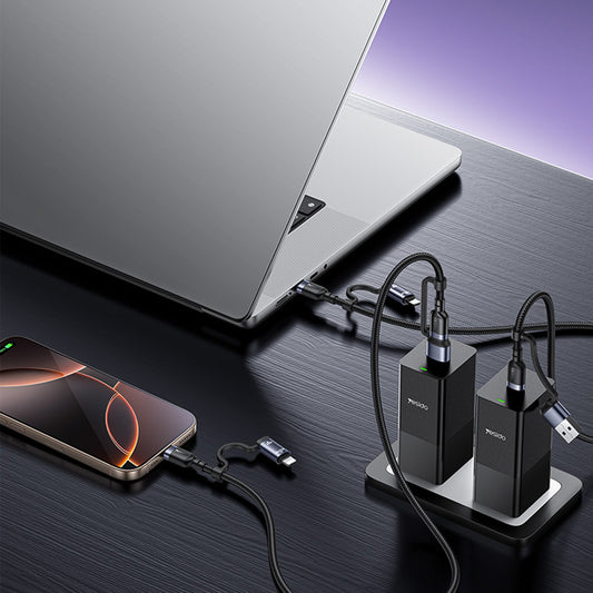 USB-C / USB-A Data and Charging Cable - USB-C / Lightning Yesido CA200, 60W, 1.2m, Black