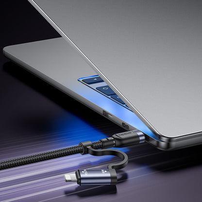 USB-C / USB-A Data and Charging Cable - USB-C / Lightning Yesido CA200, 60W, 1.2m, Black