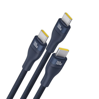 USB-C Charging Cable - 3 x USB-C Baseus Flash Series III 3in1, 100W, 1.5m, Blue P10377503321-00