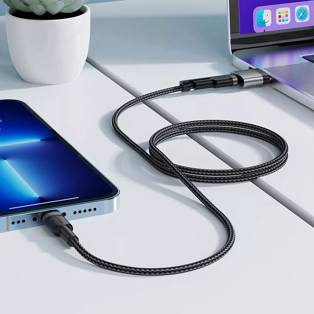 Acefast Charging Cable, USB-C to USB-C / MagSafe 3, 240W, 1.2m, Black