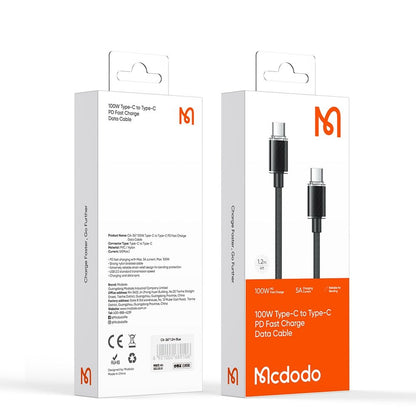 USB-C Data and Charging Cable - USB-C McDodo CA-3670, 100W, 1.2m, Black