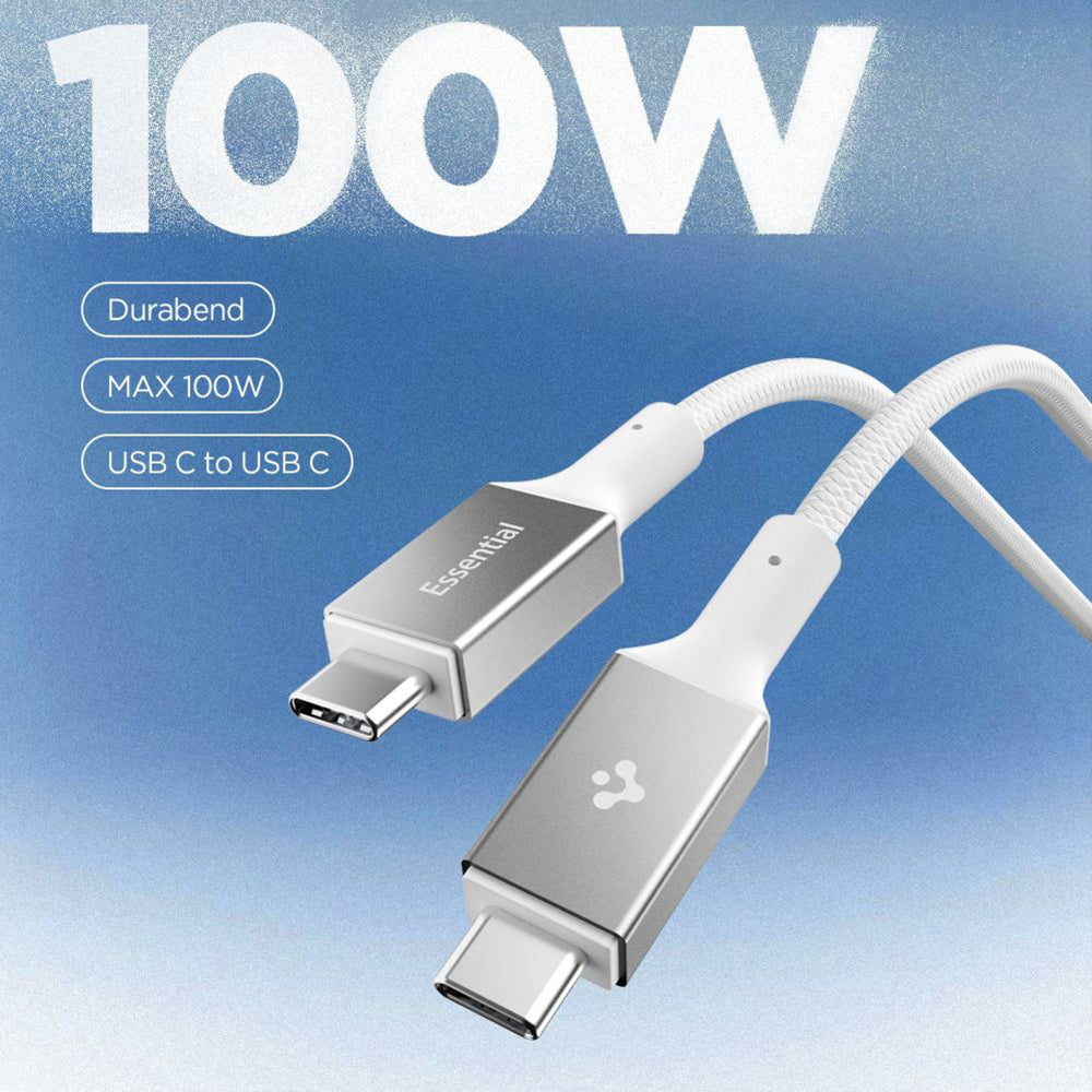 USB-C Data and Charging Cable - USB-C Spigen EB10015CC, 100W, 1.5m, White ACA10420