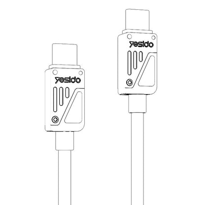 USB-C Data and Charging Cable - USB-C Yesido CA196, 60W, 1.2m, Black