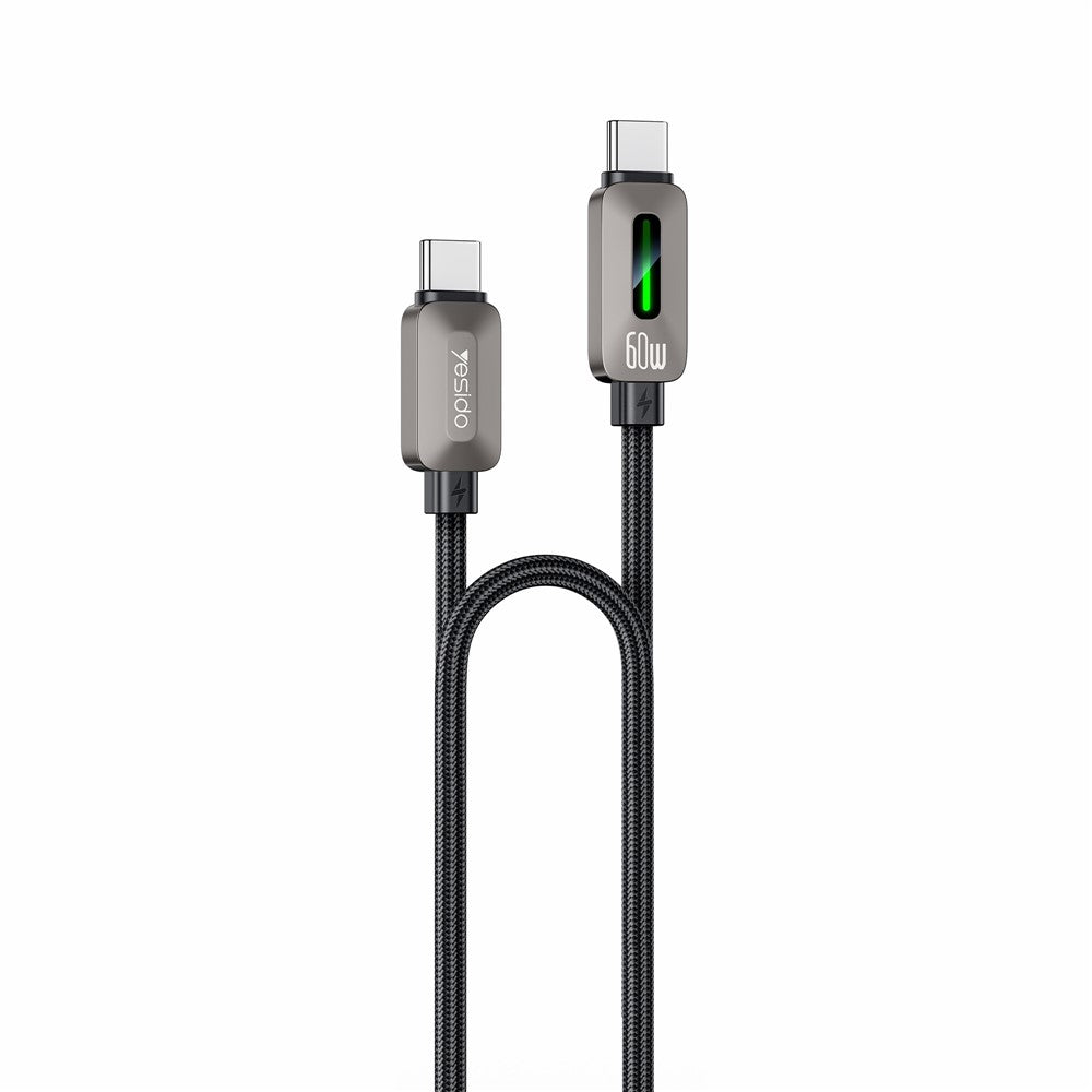 USB-C Data and Charging Cable - USB-C Yesido CA198, 60W, 1.2m, Black