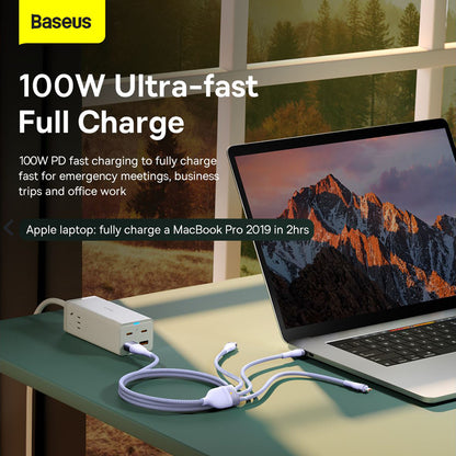 USB-C Charging Cable - Lightning / microUSB / USB-C Baseus Flash Series II 3in1, 100W, 1.5m, Blue P10382702121-01
