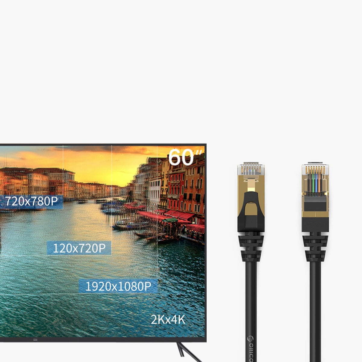 Orico PUG-C7 Network Cable, UTP, Cat7, 2m, Black