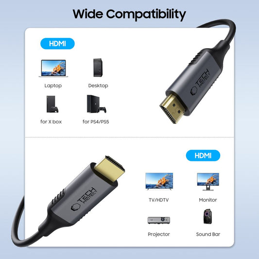 Tech-Protect Ultraboost II Video Cable, HDMI - HDMI, 8K, 2m, Black