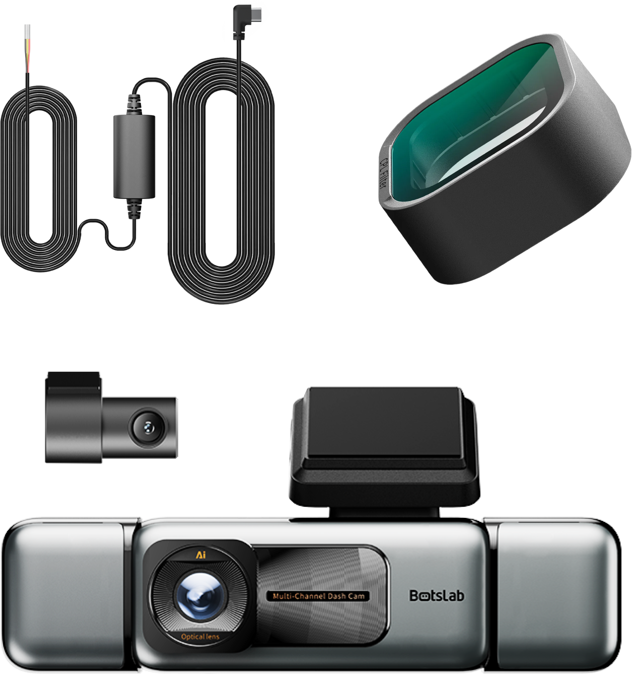 Front and Rear Car Camera Botslab G980H 4CH, 3K, Wi-Fi, GPS, 3.18-inch Display