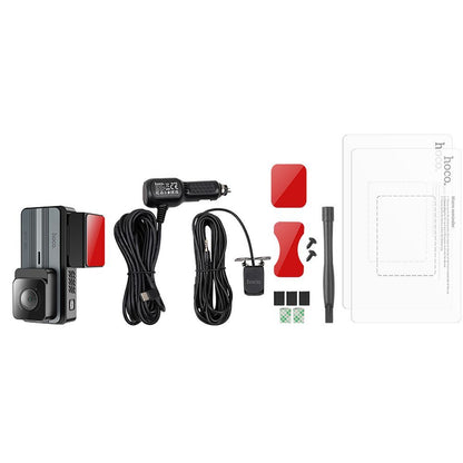 HOCO DV12 Front and Rear Car Camera, 2K, Wi-Fi, GPS, 3.69inch Display