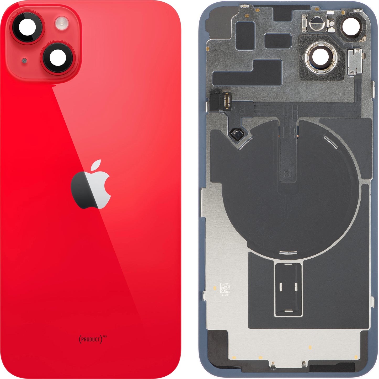 Apple iPhone 14 Plus Battery Cover, With Middle Frame, Full Parts, Red, Swap