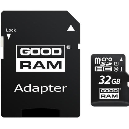 GoodRam microSDHC Memory Card, 32GB, Class 10 / UHS-1 U1, With Adapter